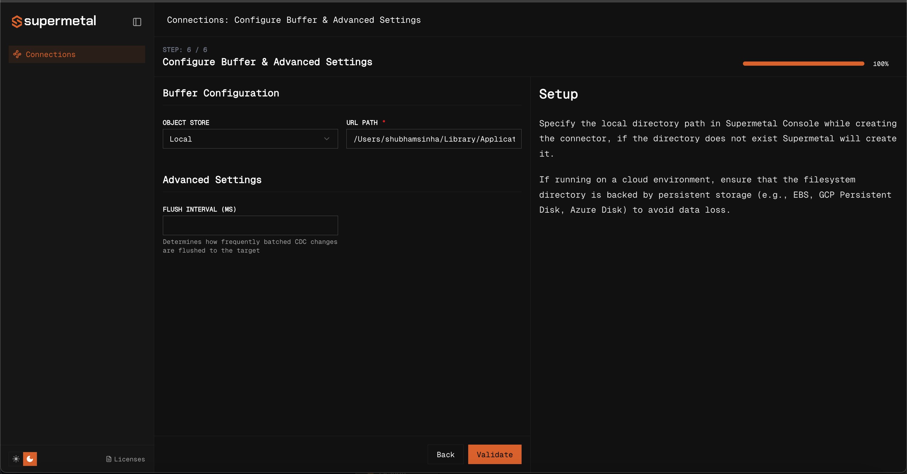 Configure buffer settings